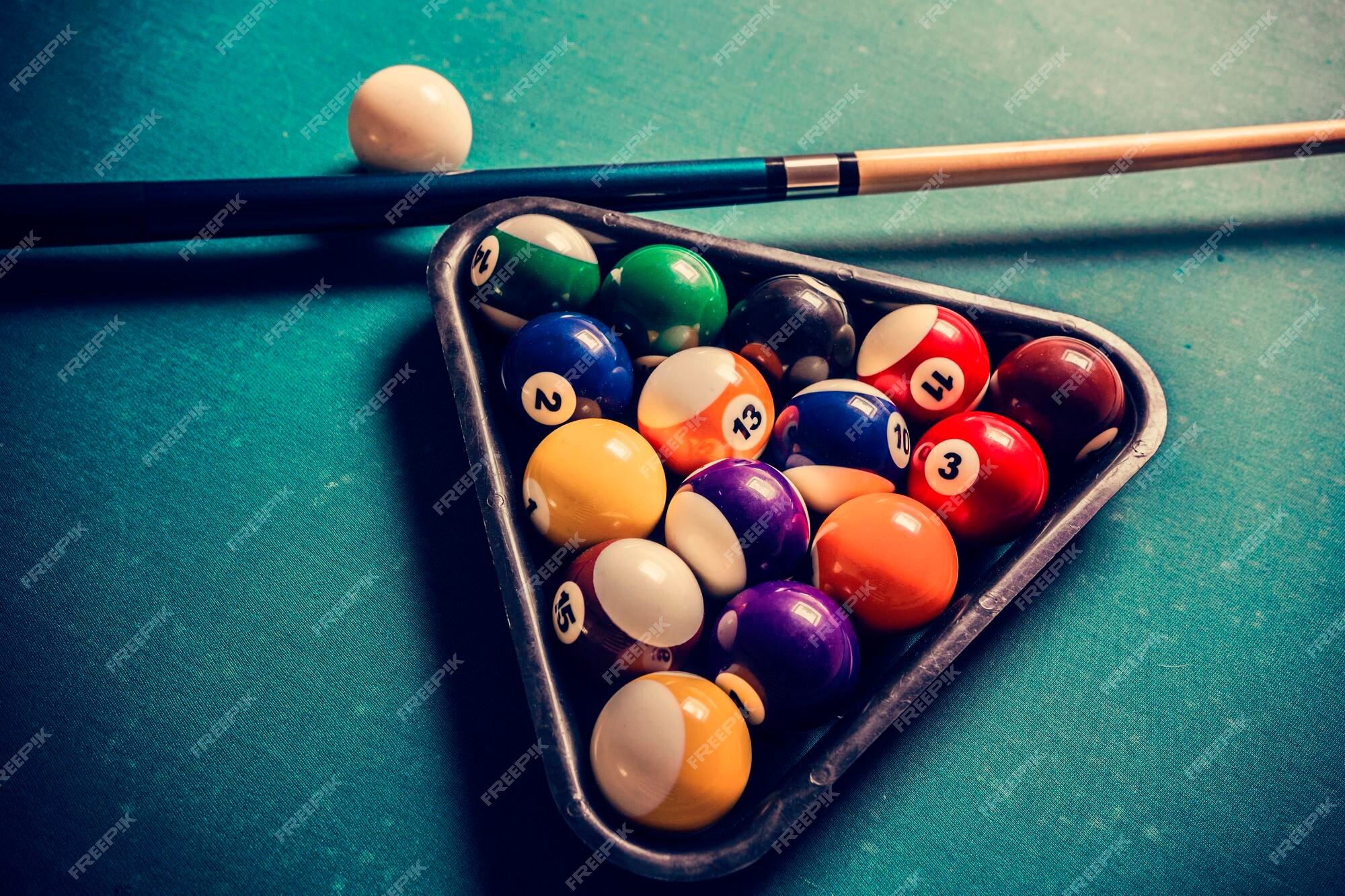 Aiming billiard stick on colorful billiard balls and start the game #Ad ,  #Affiliate, #stick#billiard#Aiming#colorful