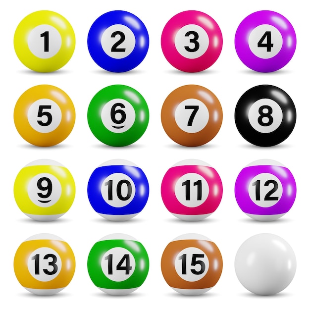 Photo billiards ball with number on surface isolated embedded clipping paths 3d render