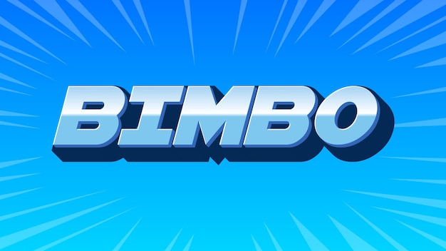 Bimbo 3D blauwe tekst