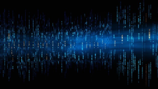 binaire code donkere blauwe achtergrond big data analyse