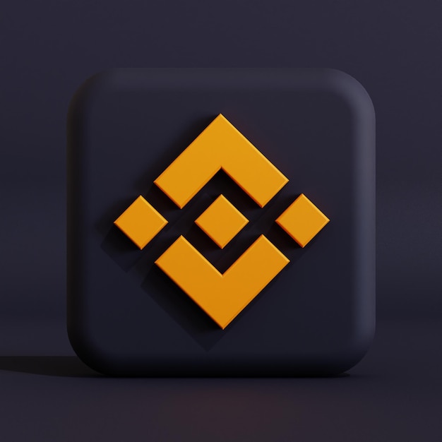 Illustrazione 3d del logo di simbolo di criptovaluta binance