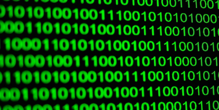 Photo binary background with green digital