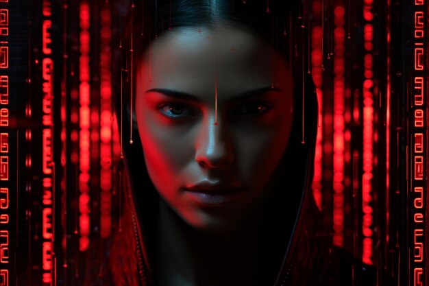 Binary Beauty Connected With Technology photo