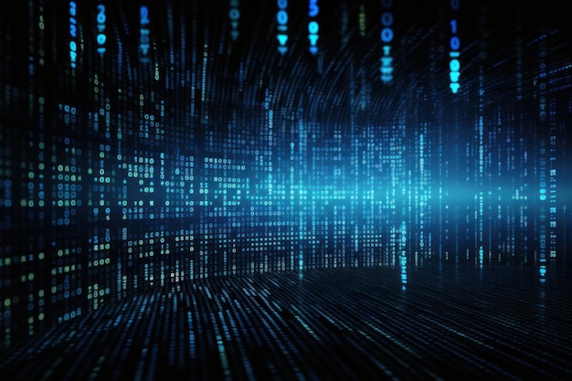 Binary code background backgrounds light illuminated | Premium AI ...