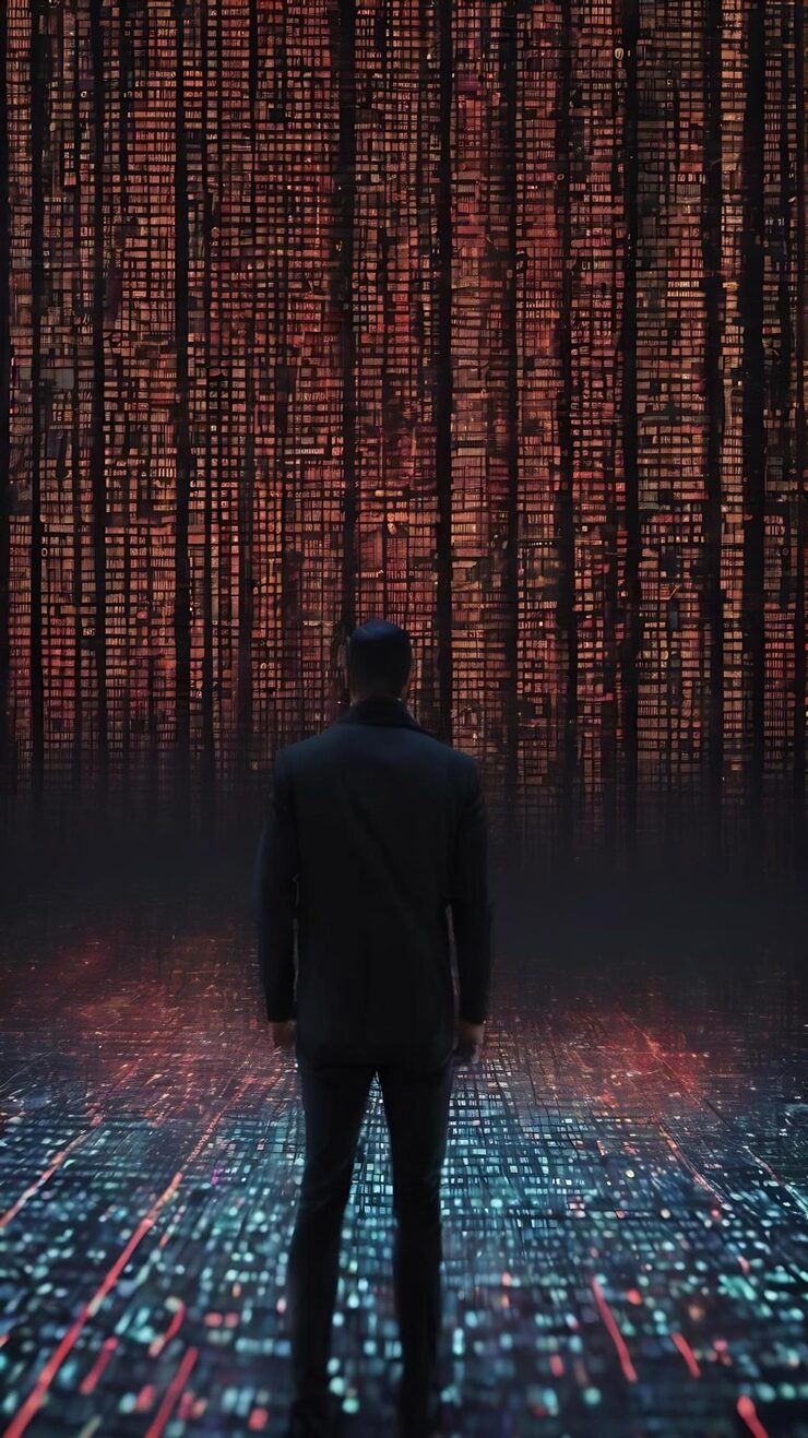 Photo binary code background hacker binary data computer hacking technology of digital binary information