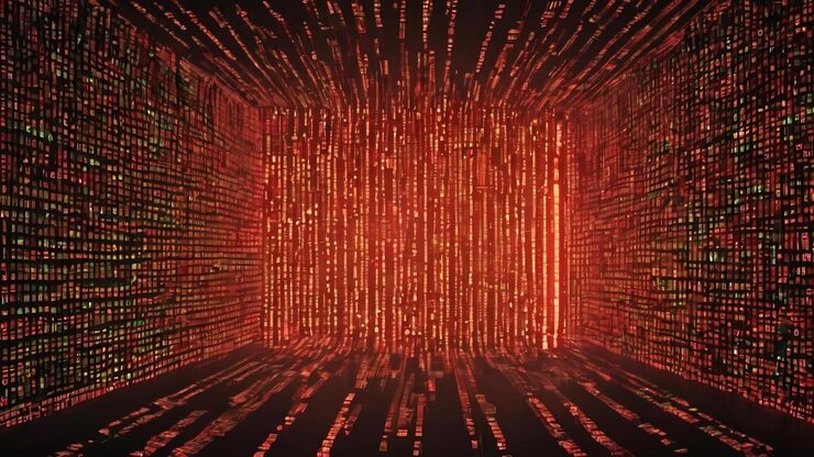 Photo binary code background hacker binary data computer hacking technology of digital binary information