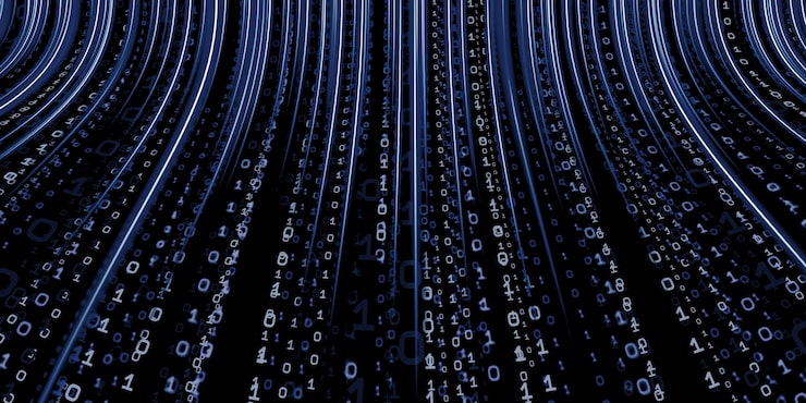 Photo binary code background hacker binary data computer hacking technology of digital binary