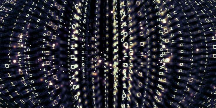 Photo 이진 코드 배경 모션 이진 데이터 해킹 컴퓨터 데이터 디지털 이진 데이터 화면 3d 그림의 기술