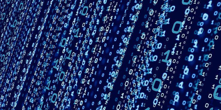 Photo binary code background motion binary data hacking computer data technology of digital binary data