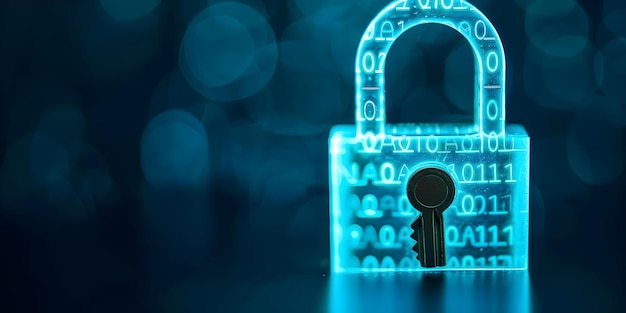 binary code background with lock and key symbolizing internet security concept concept cybersecurity binary code lock and key symbol internet security concept technology theme