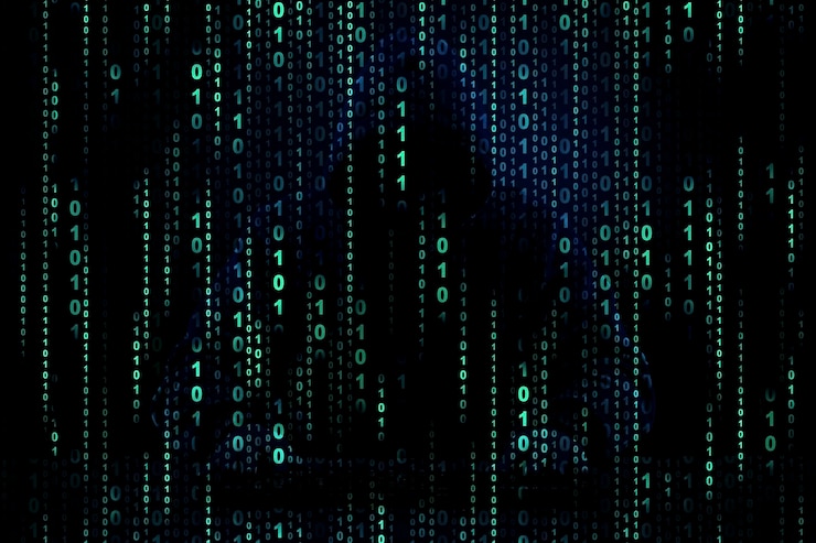 Photo binary code background