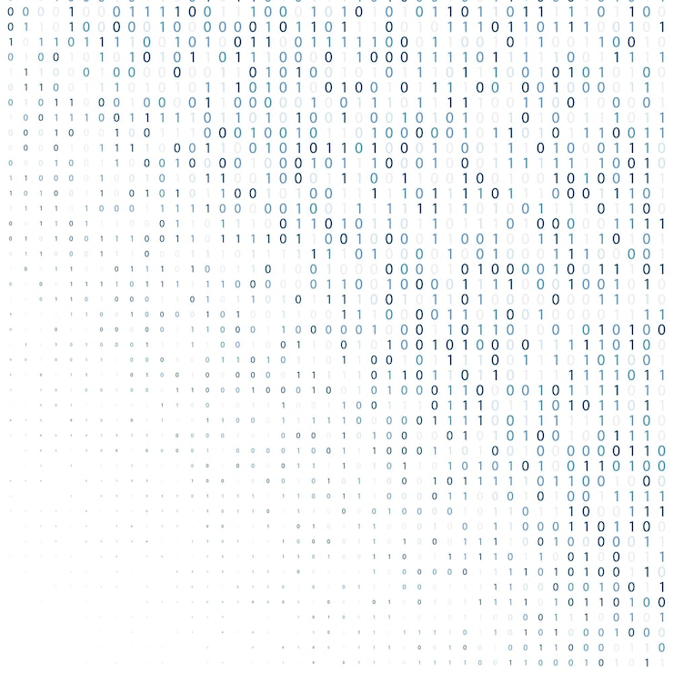 Photo binary code digital technology background made with zeros and ones