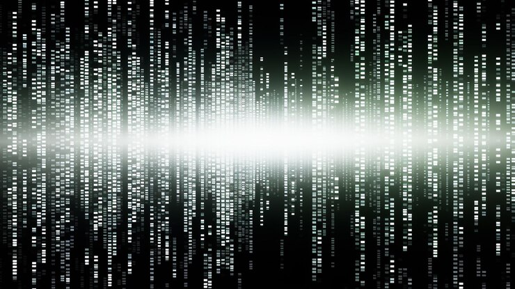 Photo binary code numbers background white digital matrix