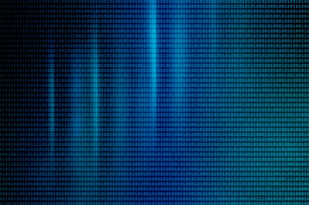 Binary computer code as background. Abstract background with neon light, in the form of a binary code on the monitor screen