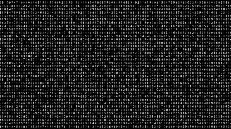 Photo binary computer code background digital background matrix 3d rendering