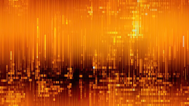 Binary data futuristic vibrant orange pixel pattern