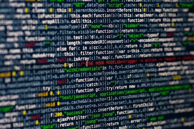 Premium Photo | Binary digital html javascript hacker source code