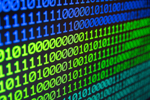 Binary matrix computer data code seamless background