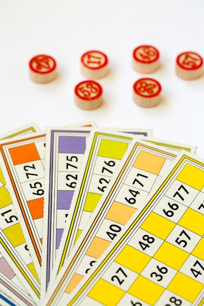 Bingo cards (Tombola / lotto) and with numbers isolated