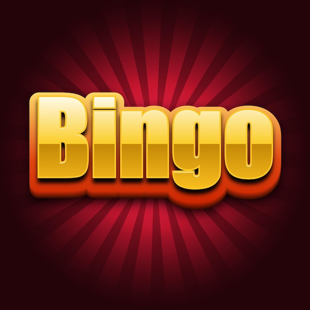 Bingo Text effect Gouden JPG aantrekkelijke achtergrond kaart foto