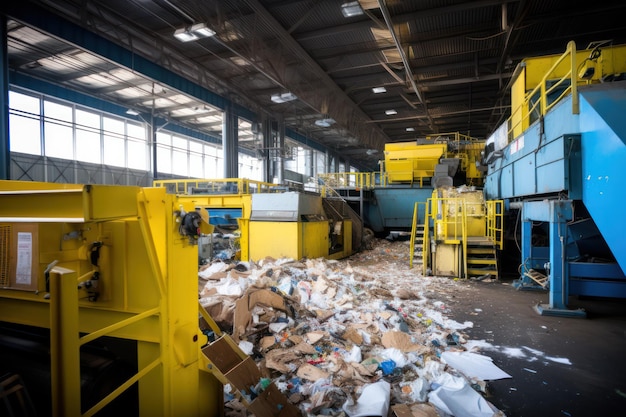 binnen de afval-tot-energie-recyclinginstallatie fabriek sorting en afvalbeheer duurzame wereld