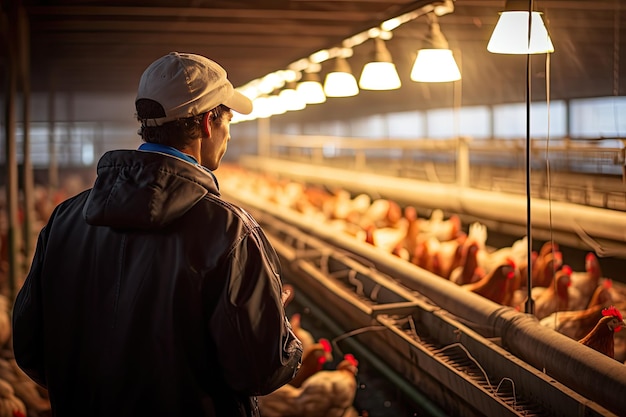 Binnen kippenboerderij