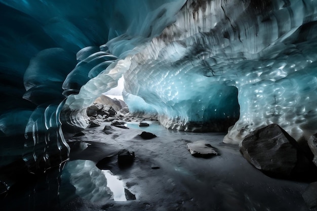 Binnen koele glaciale grot generatieve ai