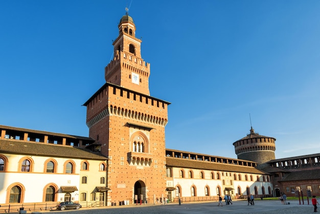 Binnen Sforza Castel in Milaan Italië