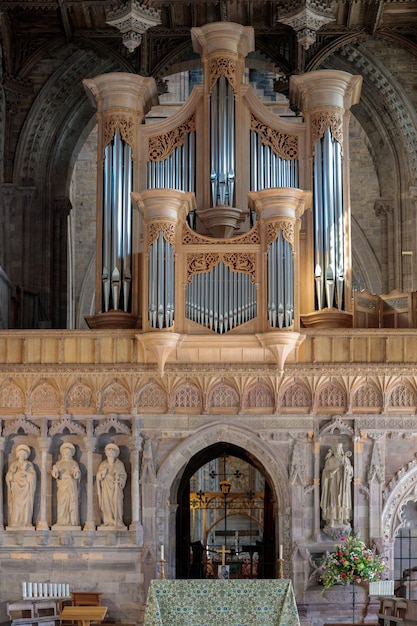 Binnenaanzicht van de kathedraal van St David's in Pembrokeshire