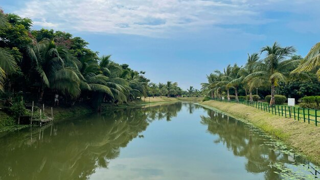 Binnenaanzicht van Eco Park gelegen in Kolkata, West-Bengalen, India