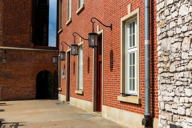 Binnenplaatsbinnenland in wawel-kasteel, krakau, polen.