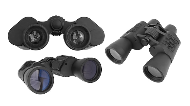 Photo binocular on a white