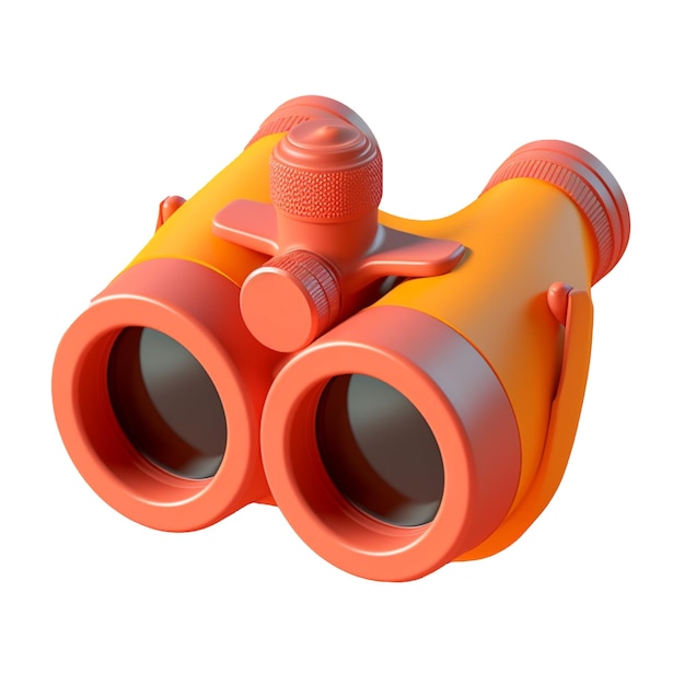 Photo binoculars in 3d style trending color palette with generative ai