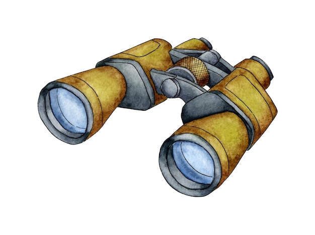 Binoculars hiking watercolor