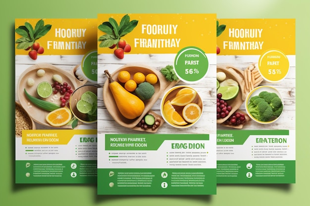 Photo bio and healthy food vertical flyer