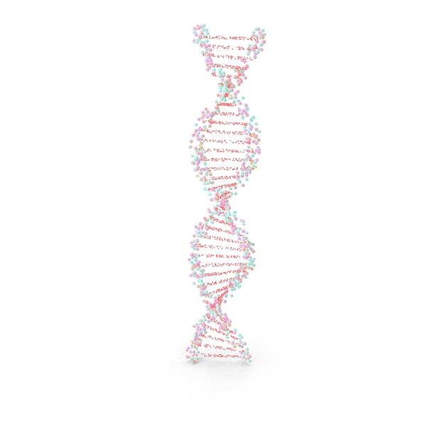 biochemistry with dna molecule isolated in white background 3d rendering