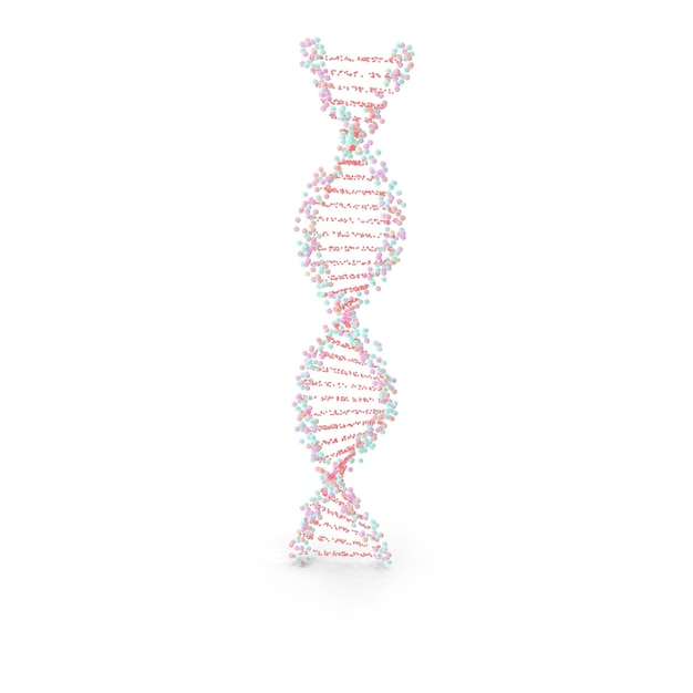 biochemistry with DNA molecule isolated in white background 3d rendering