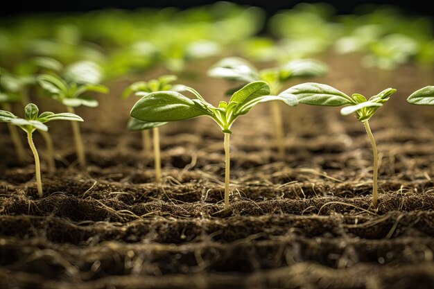 Photo biodegradable and compostable mat made of hemp fibers used as a growth medium for microgreens replacing soil