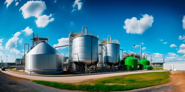 Bioenergy plant utilizing organic waste to produce biogas for heating and electricity reducing greenhouse gas emissions