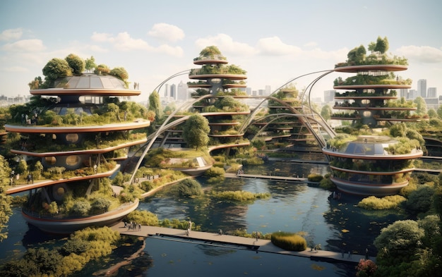 Bioengineered Floating Gardens Transforming Urban Spaces