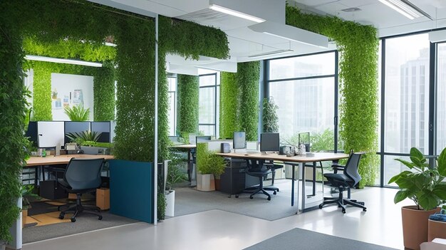 Bioengineered Workspace Living Walls and OxygenProducing Furniture
