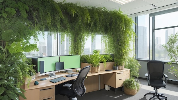 Bioengineered Workspace Living Walls and OxygenProducing Furniture