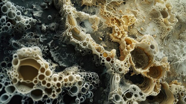 Biofilm Patterns Resemble Alien Terrain Microbial Complexity