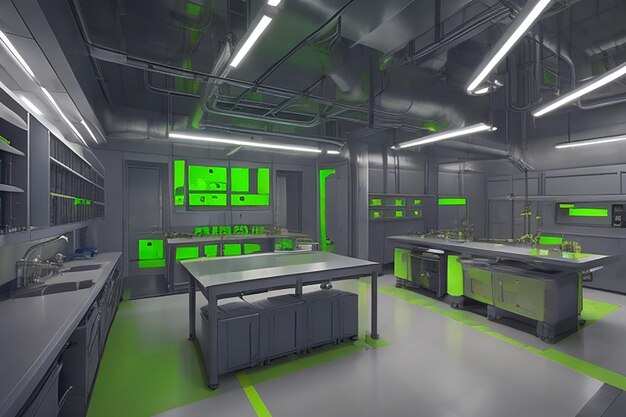 Biohazard futuristic science lab
