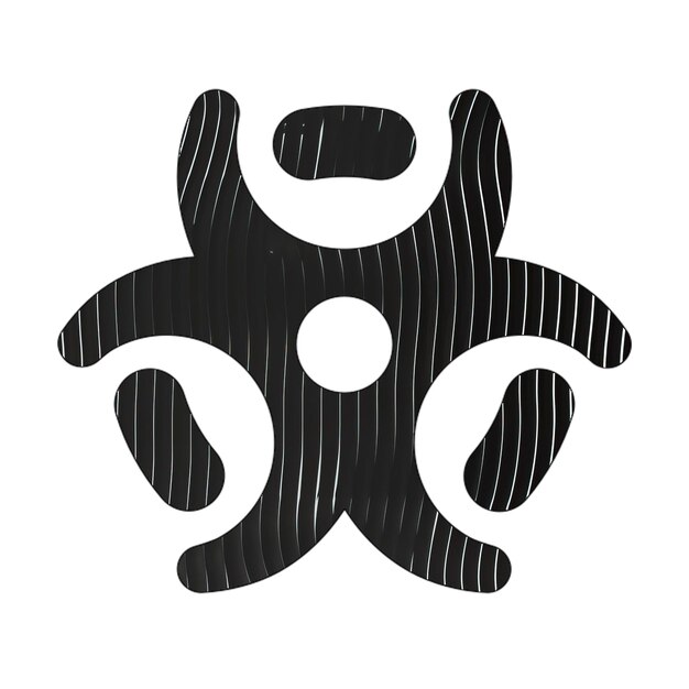 Photo biohazard icon black white lines texture