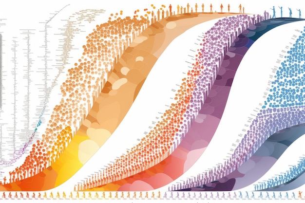 Foto visualizzazione bioinformatica della variazione genetica nello studio della popolazione creato con l'ia generativa