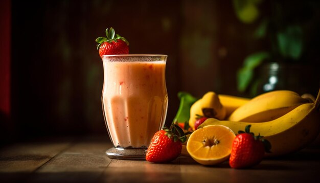 Biologische bessensmoothie, de perfecte zomerse verfrissing gegenereerd door AI