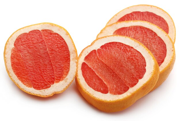 Biologische grapefruit op witte achtergrond