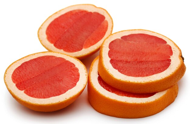 Biologische grapefruit op witte achtergrond