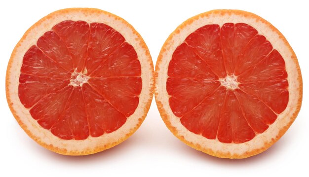 Biologische grapefruit op witte achtergrond